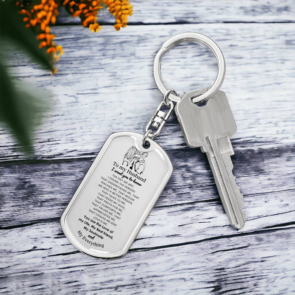 Dog Tag with Swivel Key Chain | To My Husband keychain | Best gift for Husband | Best gift for Anniversary