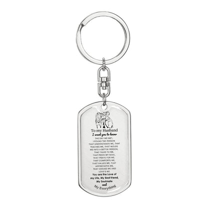 Dog Tag with Swivel Key Chain | To My Husband keychain | Best gift for Husband | Best gift for Anniversary
