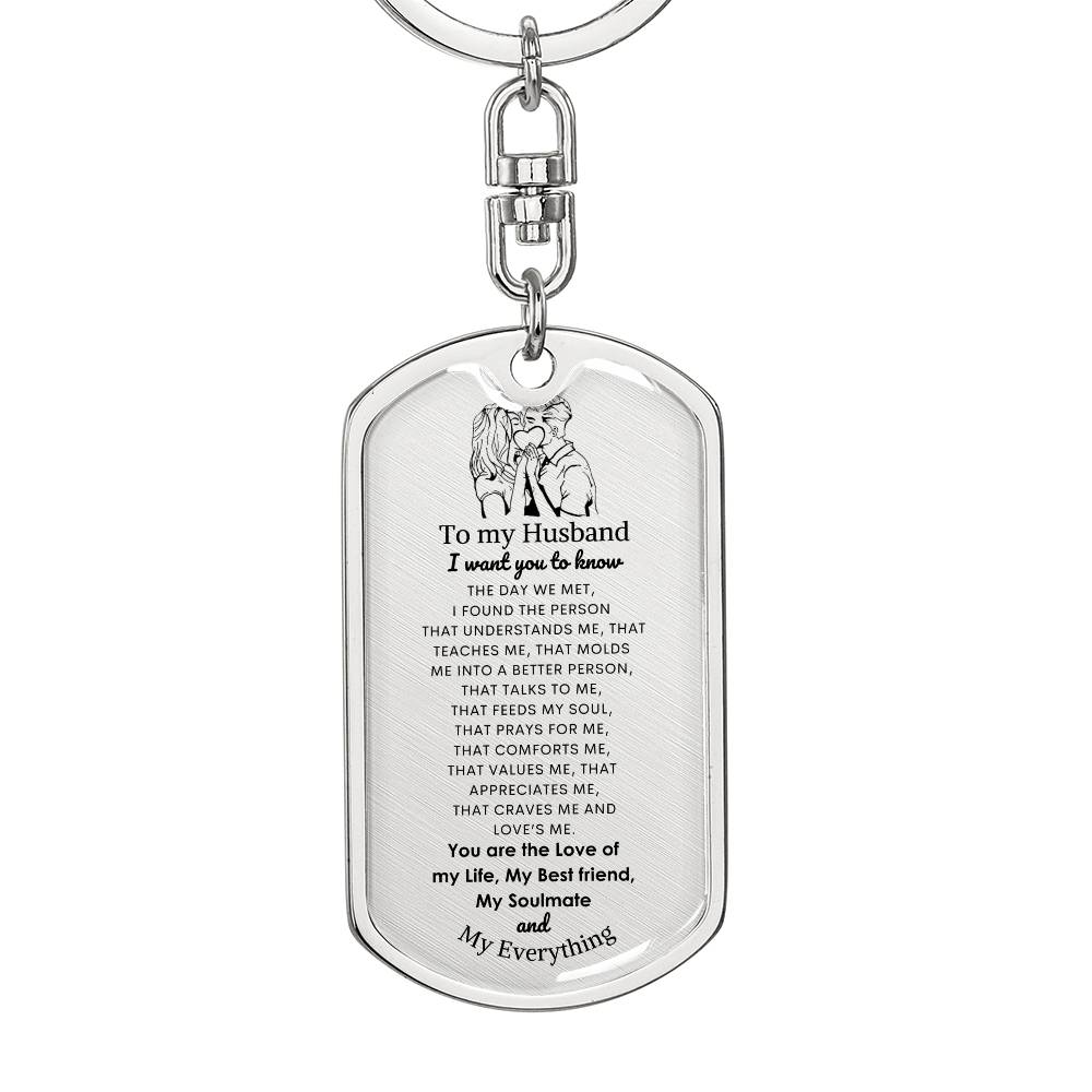 Dog Tag with Swivel Key Chain | To My Husband keychain | Best gift for Husband | Best gift for Anniversary