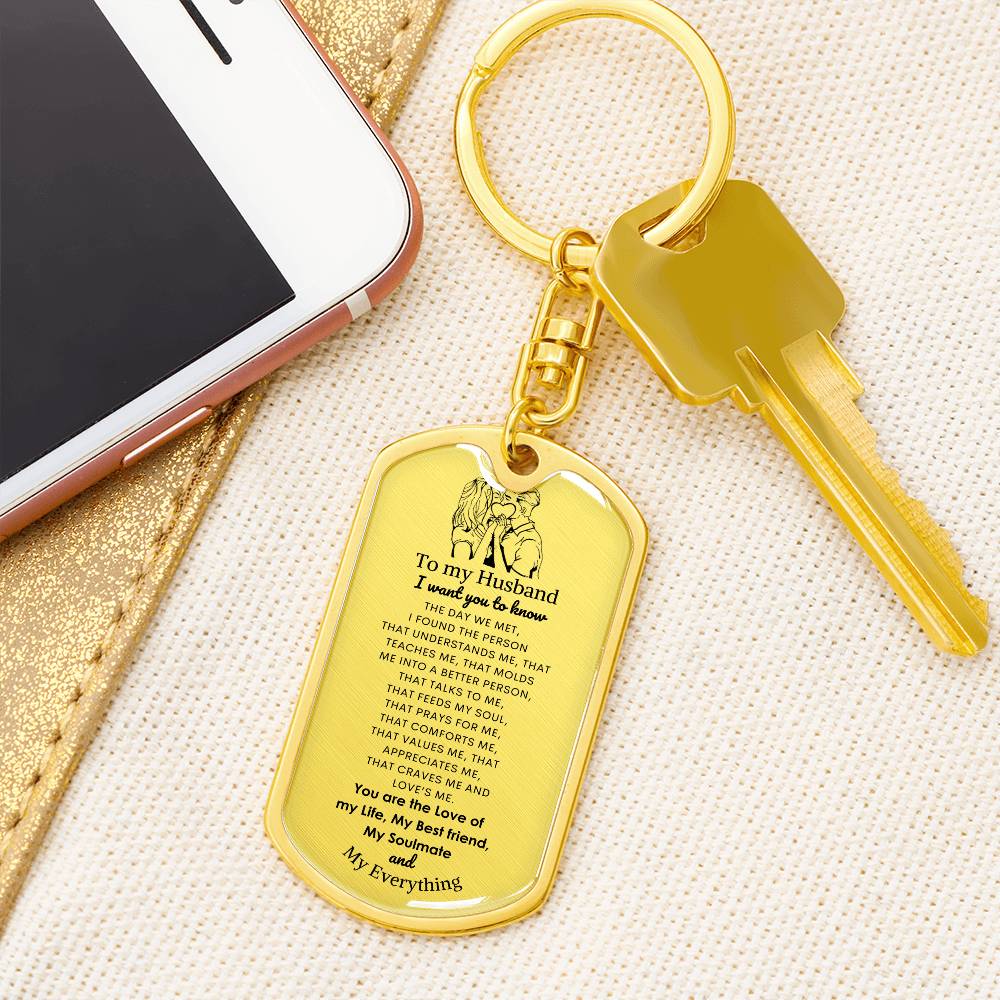 Dog Tag with Swivel Key Chain | To My Husband keychain | Best gift for Husband | Best gift for Anniversary