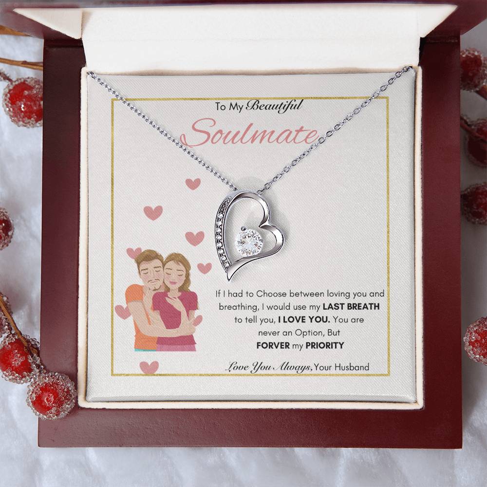 To My Beautiful Soulmate | Best gift for Soulmate | Best Gift for Wife | Best gift for Spouse | Best Gift for wedding anniversary | Forever Love Necklace👩‍❤️‍💋‍👨  ❤️❤️