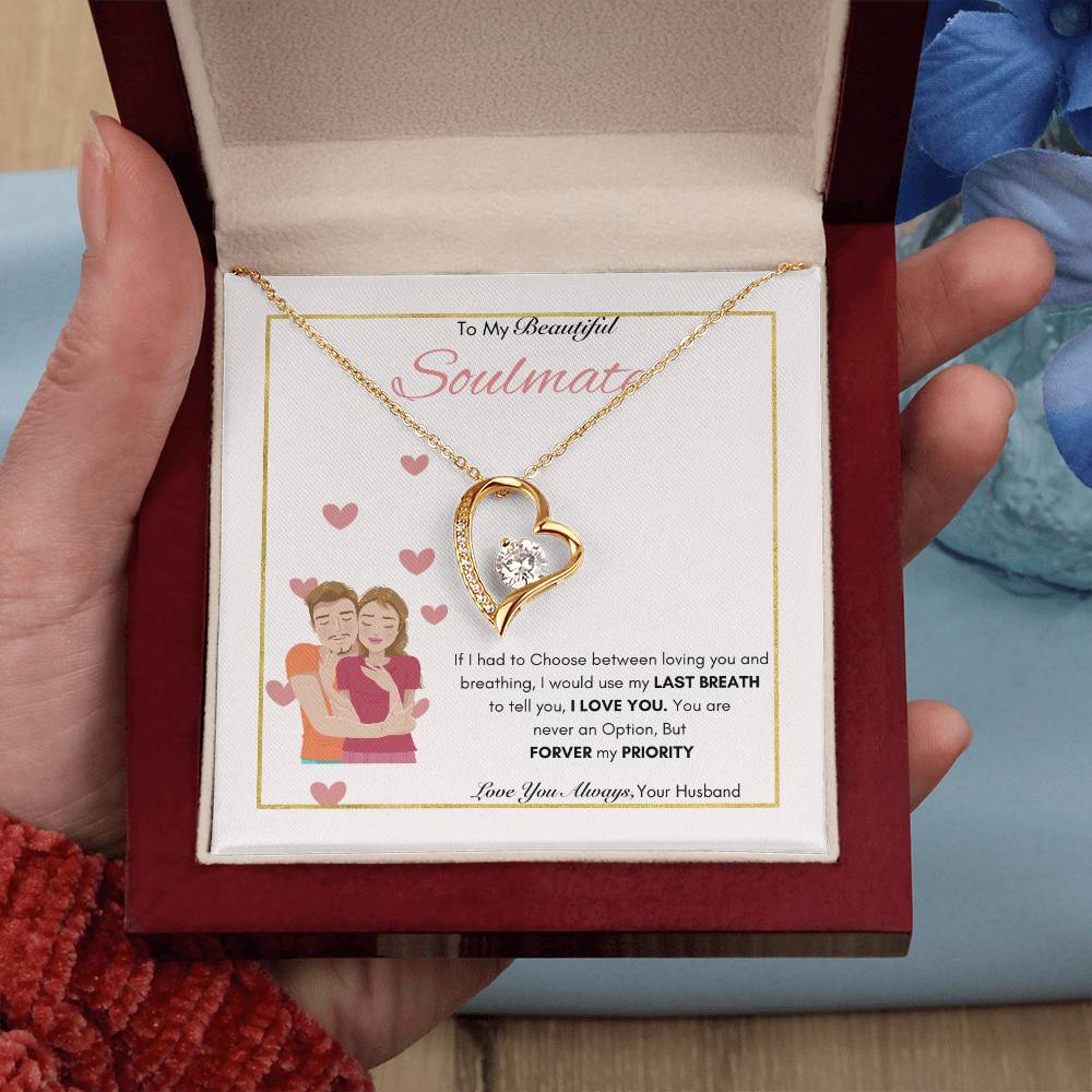 To My Beautiful Soulmate | Best gift for Soulmate | Best Gift for Wife | Best gift for Spouse | Best Gift for wedding anniversary | Forever Love Necklace👩‍❤️‍💋‍👨  ❤️❤️