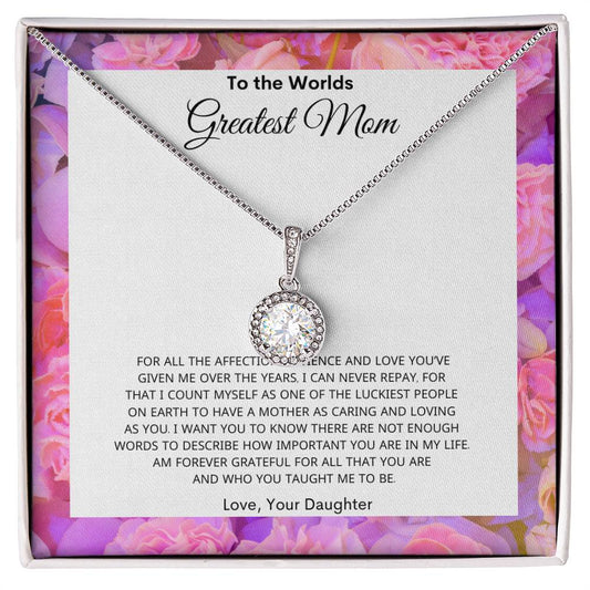 Worlds Greatest Mom Necklace | Best Gift for Mom | Best gift from Daughter | Eternal Hope Necklace