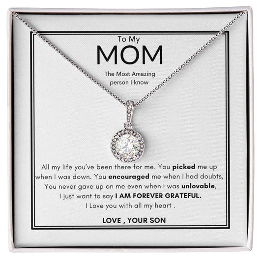 Grateful Son Necklace | Best Necklace for Mom | Best Gift for Mothers day | Best Gift from Son | Best Jewelry gift for Mom | Best Heart felt gift for mom