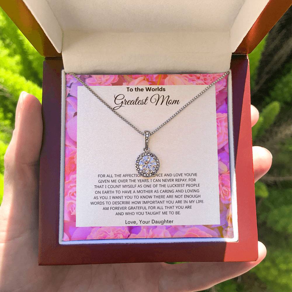 Worlds Greatest Mom Necklace | Best Gift for Mom | Best gift from Daughter | Eternal Hope Necklace