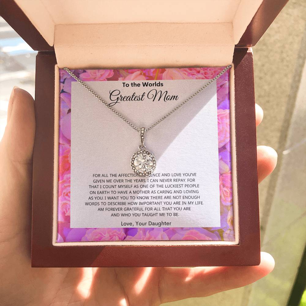 Worlds Greatest Mom Necklace | Best Gift for Mom | Best gift from Daughter | Eternal Hope Necklace