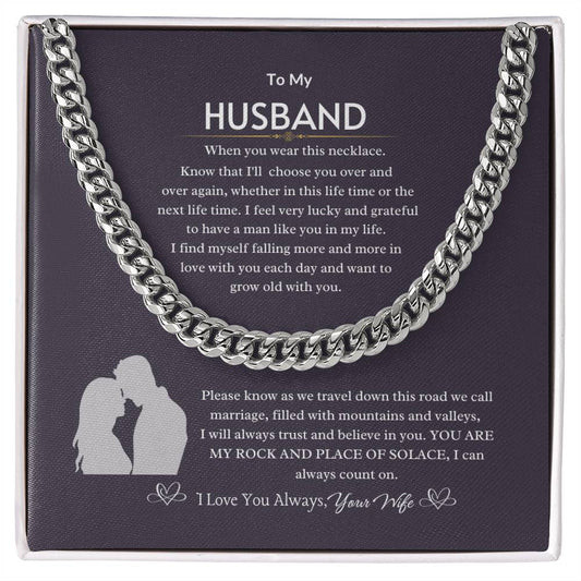 My Place of Solace Cuban Chain | Best Gift for Husband | Best Gift from Wife | Best Jewelry Gift for Husband | Best Jewelry gift from Wife