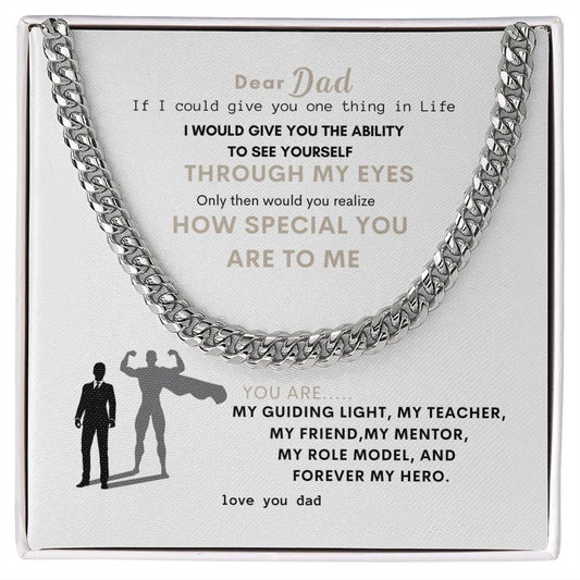 Dear Dad | Cuban Link Chain | Forever my Hero | Best Gift for Dad | Best Gift for fathers Day