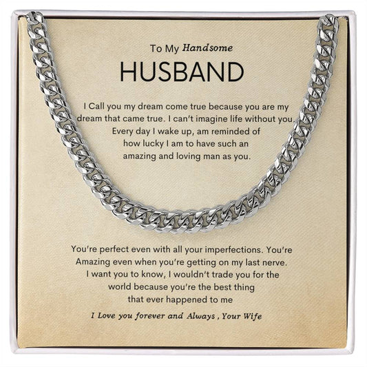 Handsome Husband Cuban Link Chain | Best Gift for Husband | Best Gift from Wife | Best Jewelry gift for Husband | Best Gift for Fathers day