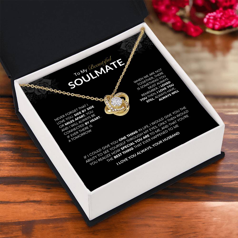 To My Beautiful Soulmate | Love Knot Necklace | Best gift for Wife | Best Gift for Spouse | Best Gift for Wedding Anniversary | Best gift to say I love you❤️😍
