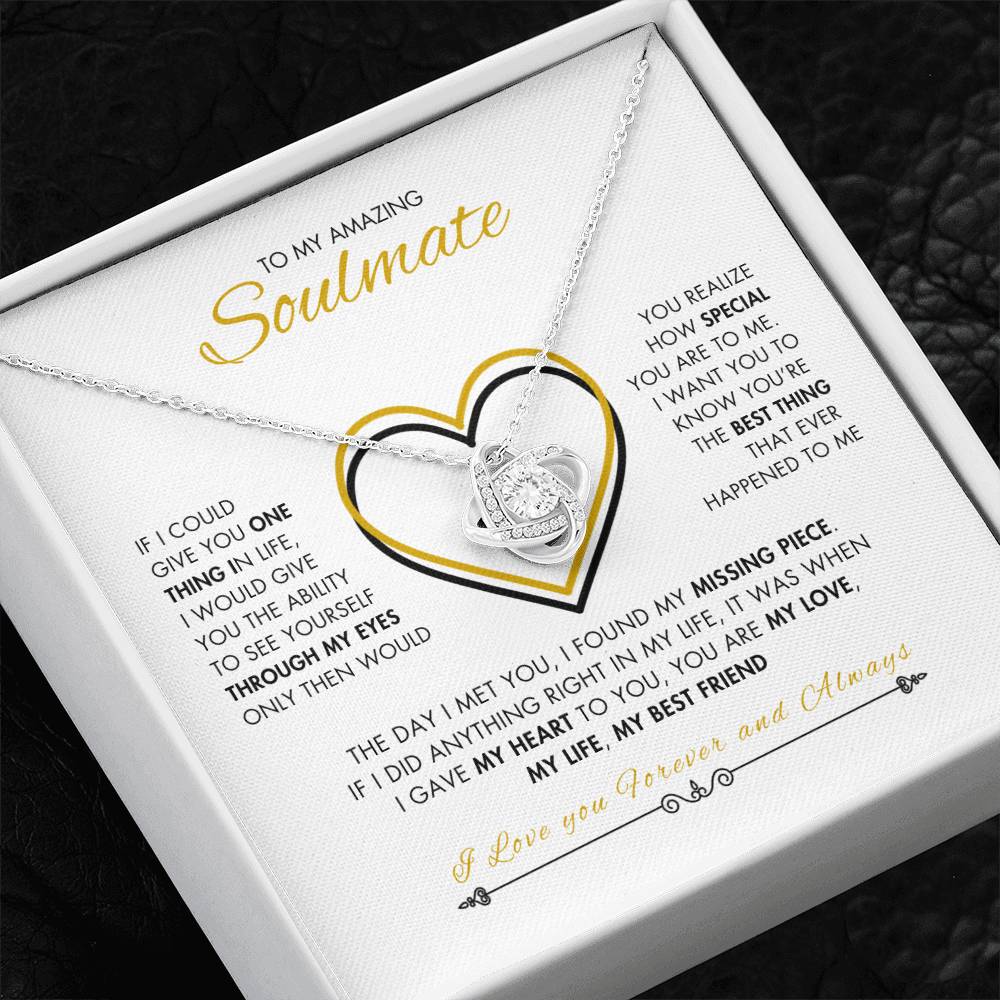 To My Amazing Soulmate | Best gift for Soulmate | Best Gift for Wife | Best gift for Spouse | Best Gift for wedding anniversary | Love Knot Necklace 😍👫