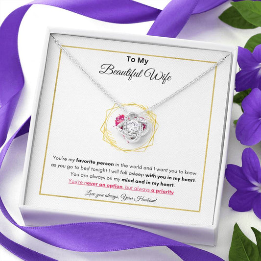 My Beautiful Wife Necklace | Best Gift for Wife | Love Knot Necklace | Best Gift for your soulmate | Best Jewelry Gift for your Wife | Best Gift for Valentines day