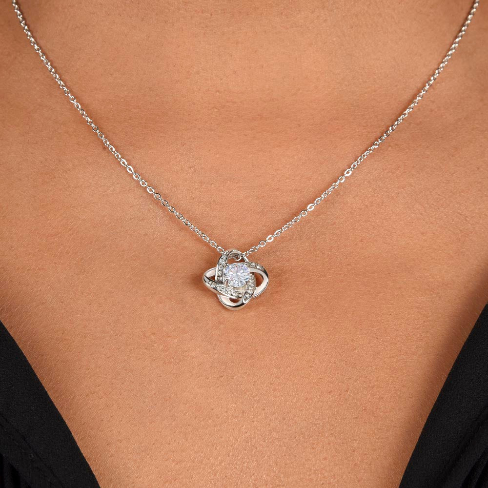 Moms Heartfelt Promise | To My daughter Necklace | Love Squeeze necklace | Love Knot Necklace