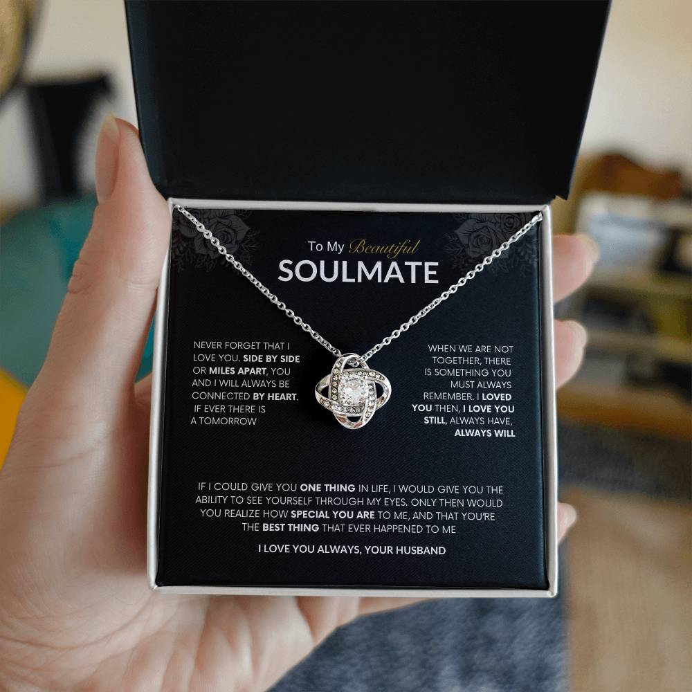 To My Beautiful Soulmate | Love Knot Necklace | Best gift for Wife | Best Gift for Spouse | Best Gift for Wedding Anniversary | Best gift to say I love you❤️😍