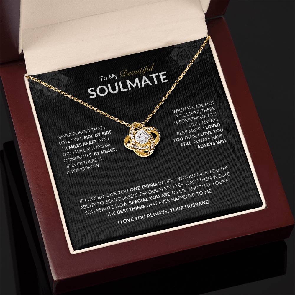 To My Beautiful Soulmate | Love Knot Necklace | Best gift for Wife | Best Gift for Spouse | Best Gift for Wedding Anniversary | Best gift to say I love you❤️😍