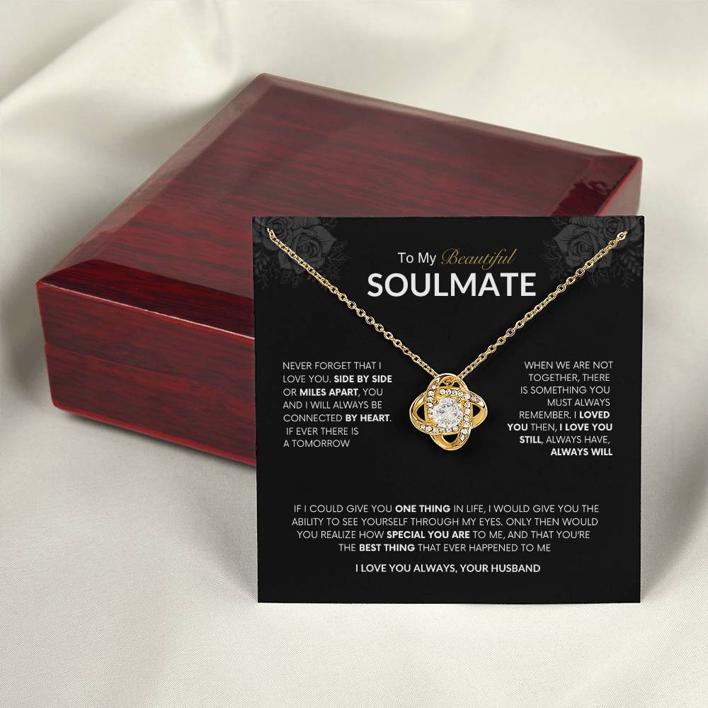 To My Beautiful Soulmate | Love Knot Necklace | Best gift for Wife | Best Gift for Spouse | Best Gift for Wedding Anniversary | Best gift to say I love you❤️😍