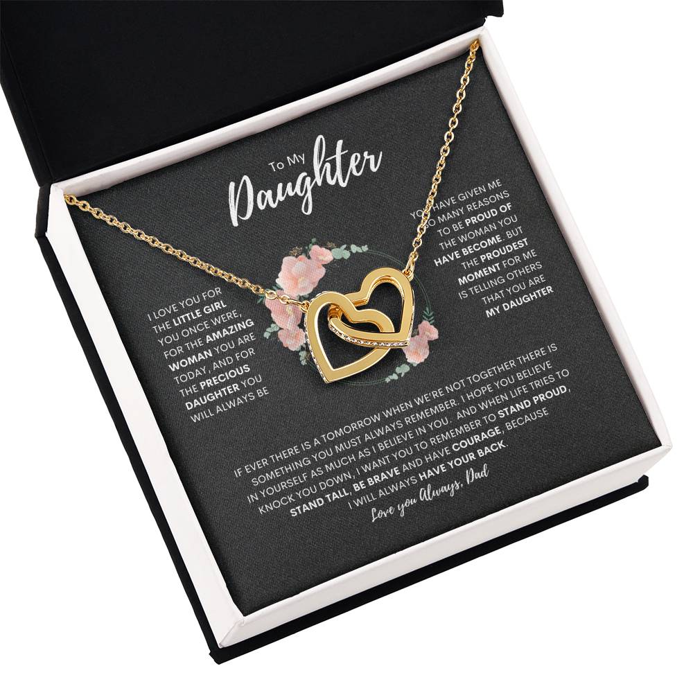 To My Daughter | Interlocking Hearts Necklace | Best gift for daughter | Best gift for daughters birthday | Best gift for daughters graduation | Best gift from Dad ❤️👨‍👧