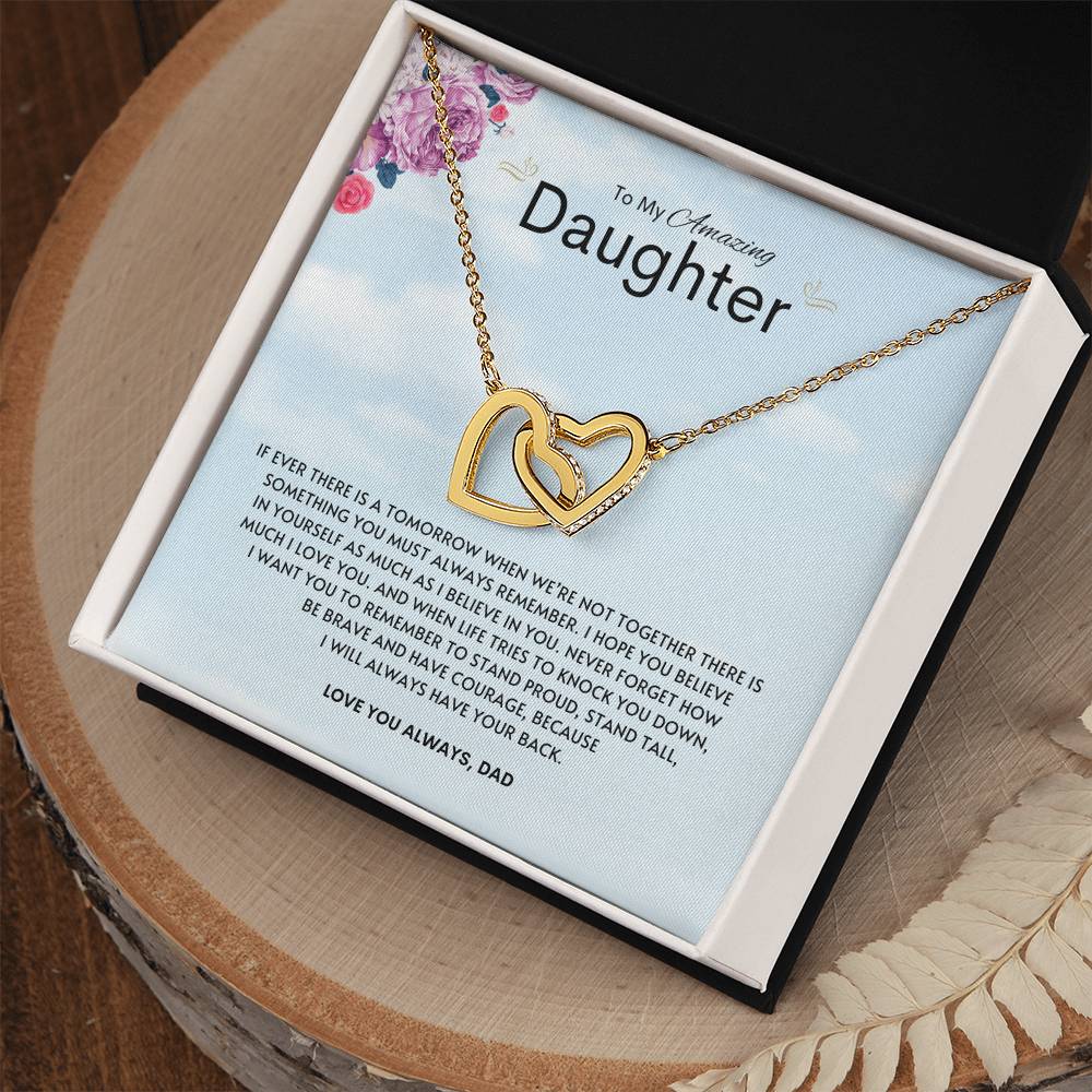 To My Amazing Daughter | Interlocking Heart Necklace | Best gift for daughter | Best gift for daughters birthday | Best gift for daughters graduation | Best gift from dad 👨‍👧❤️