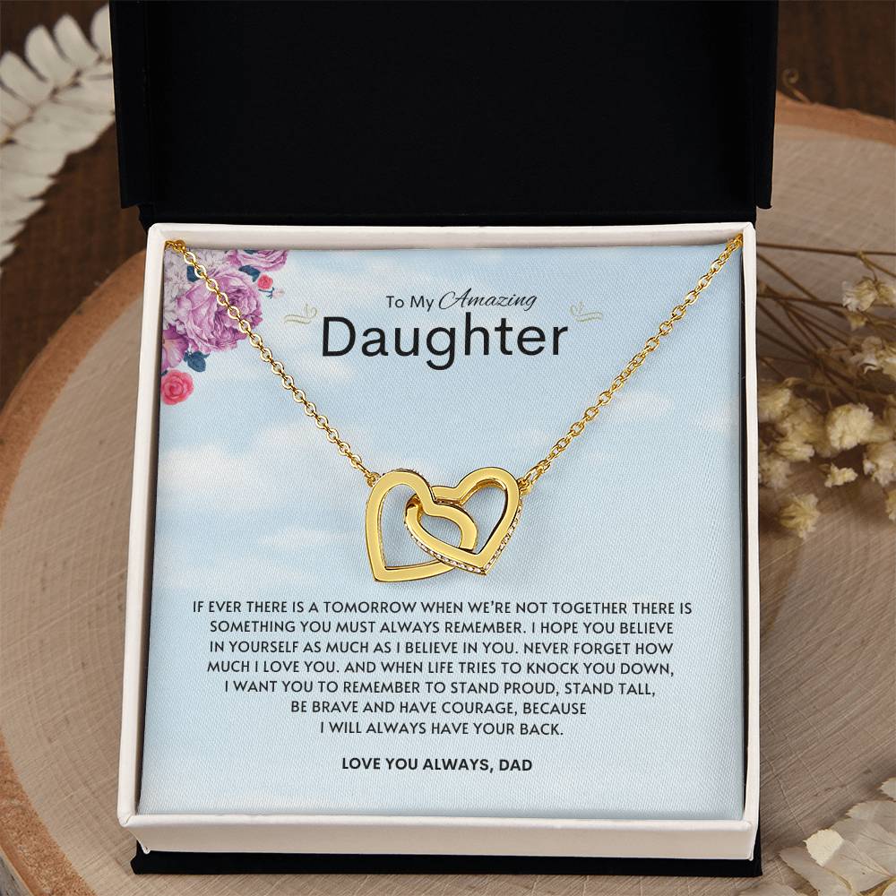 To My Amazing Daughter | Interlocking Heart Necklace | Best gift for daughter | Best gift for daughters birthday | Best gift for daughters graduation | Best gift from dad 👨‍👧❤️