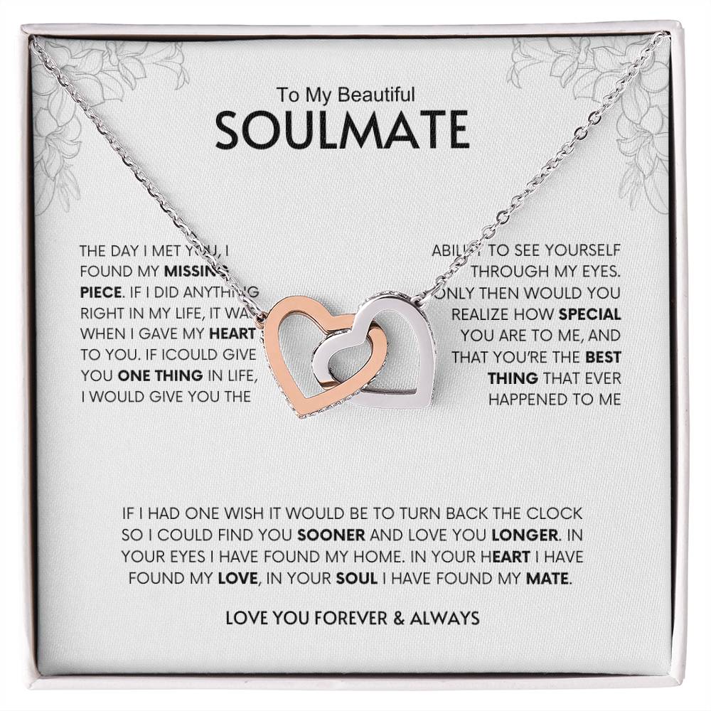 To My Soulmate | Interlocking heart Necklace | Best gift for Wife | Best Gift for Spouse | Best Gift for Wedding Anniversary | Best gift to say I love you🫶🥰