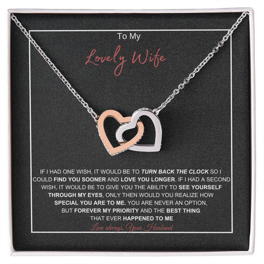 To My Lovely Wife | Interlocking Hearts  Necklace | Best Gift for Soulmate | Best Gift for Spouse | Best Gift for Marriage Anniversary | Best Gift for Lovers 👩‍❤️‍👨🥰