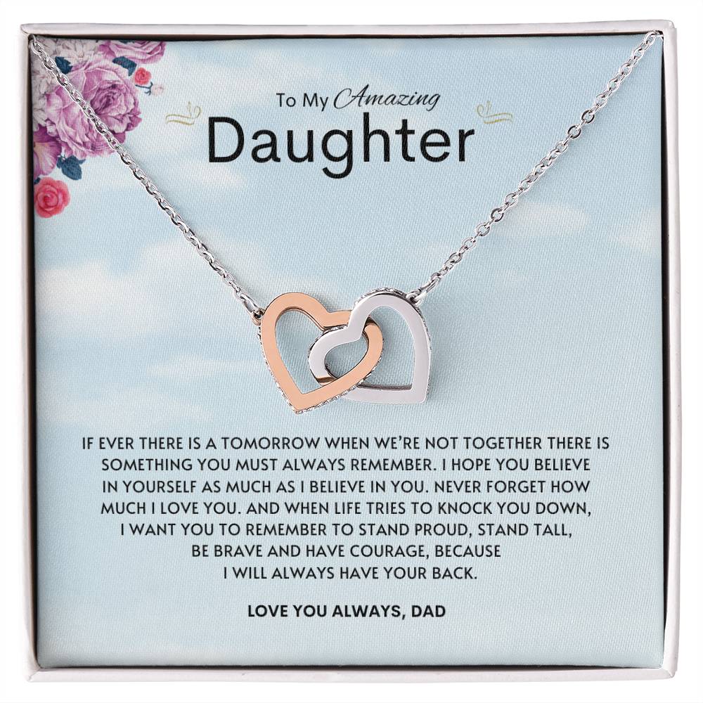 To My Amazing Daughter | Interlocking Heart Necklace | Best gift for daughter | Best gift for daughters birthday | Best gift for daughters graduation | Best gift from dad 👨‍👧❤️