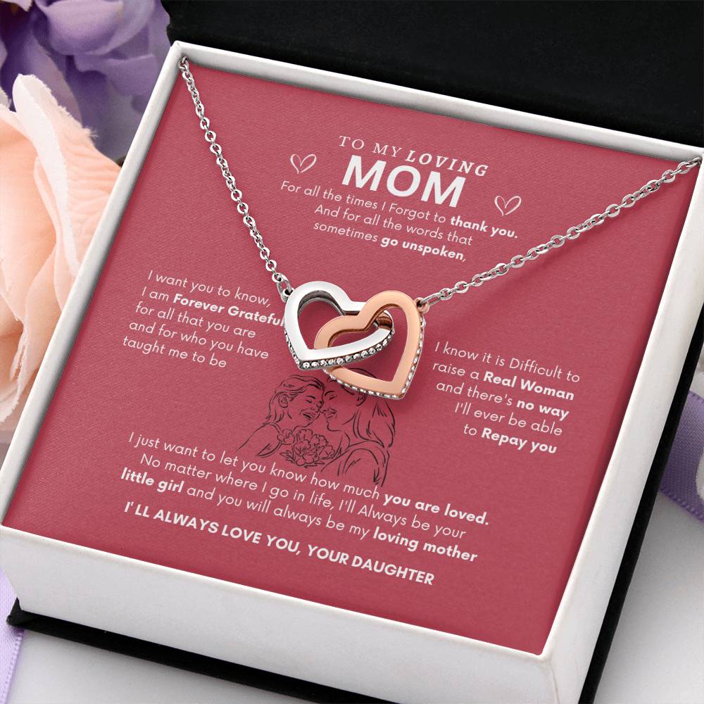 Loving Hearts Necklace | Necklace for mom| Best gift for Mom | Best gift from Daughter | Interlocking Heart Necklace