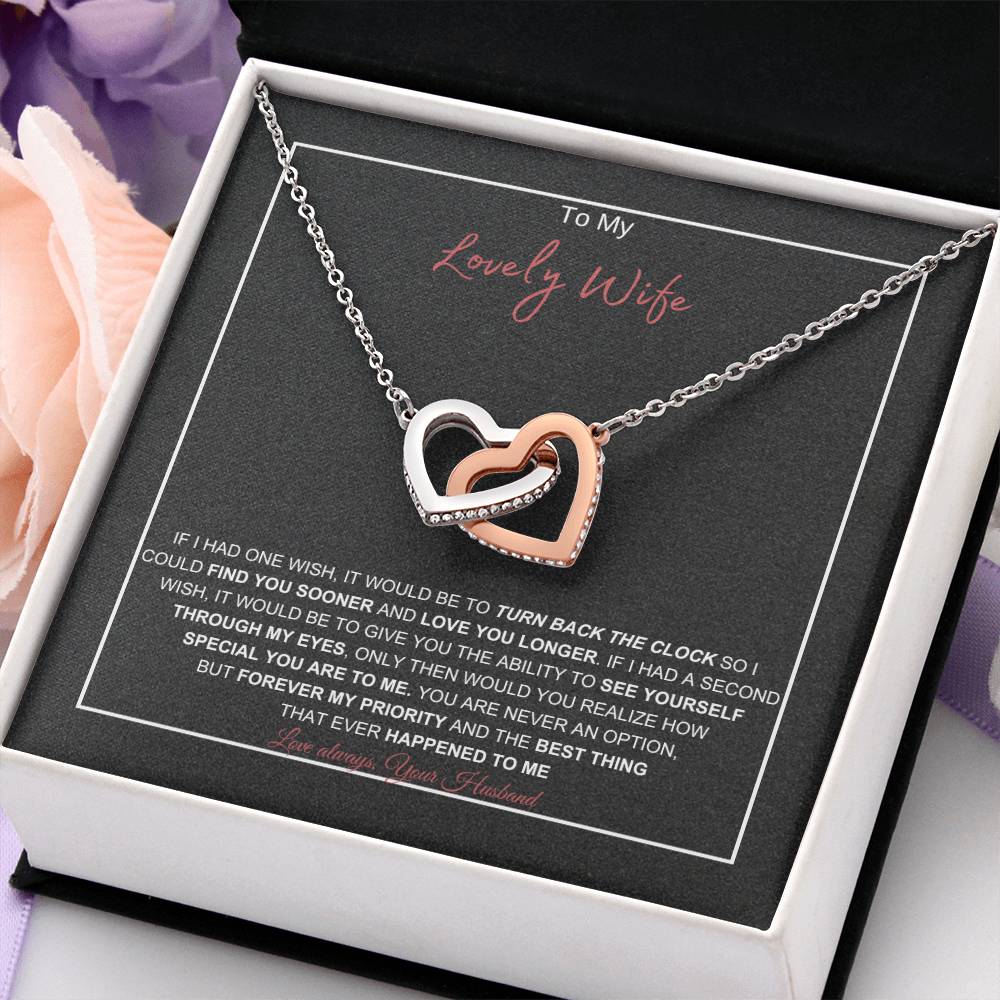 To My Lovely Wife | Interlocking Hearts  Necklace | Best Gift for Soulmate | Best Gift for Spouse | Best Gift for Marriage Anniversary | Best Gift for Lovers 👩‍❤️‍👨🥰