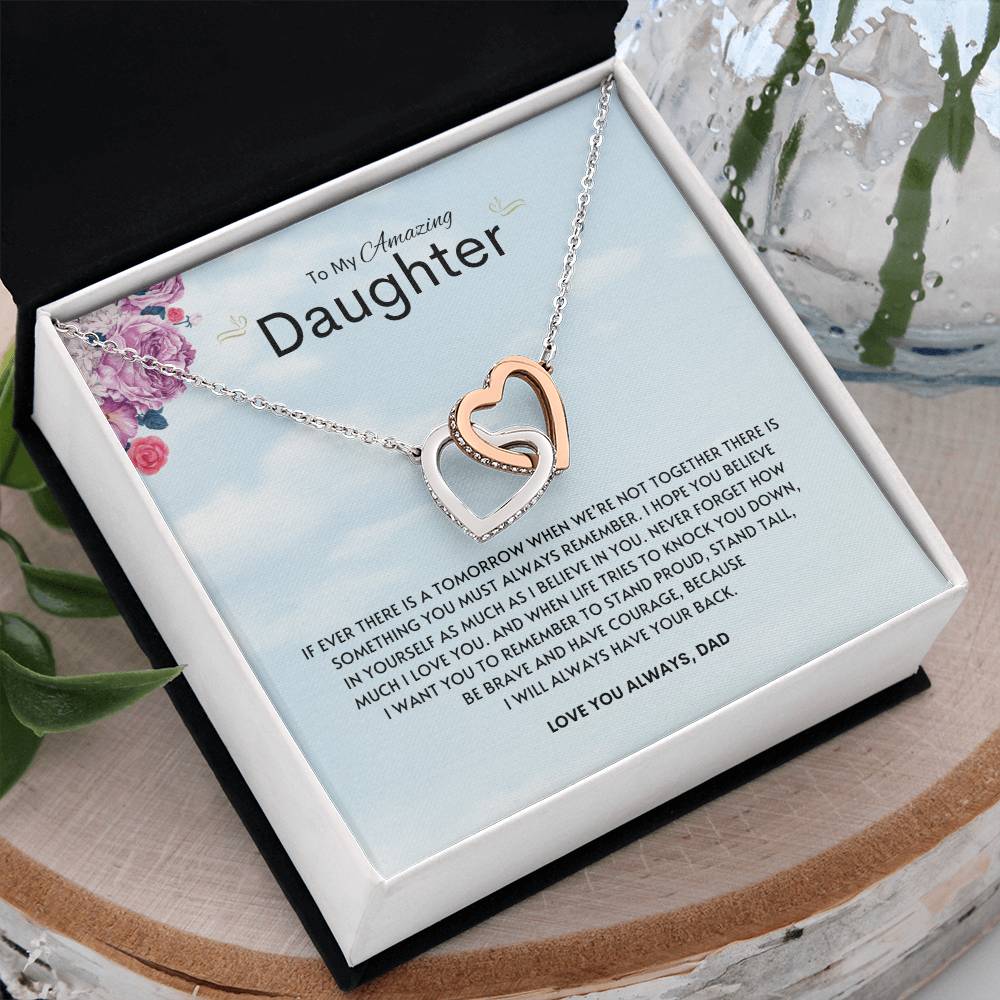 To My Amazing Daughter | Interlocking Heart Necklace | Best gift for daughter | Best gift for daughters birthday | Best gift for daughters graduation | Best gift from dad 👨‍👧❤️