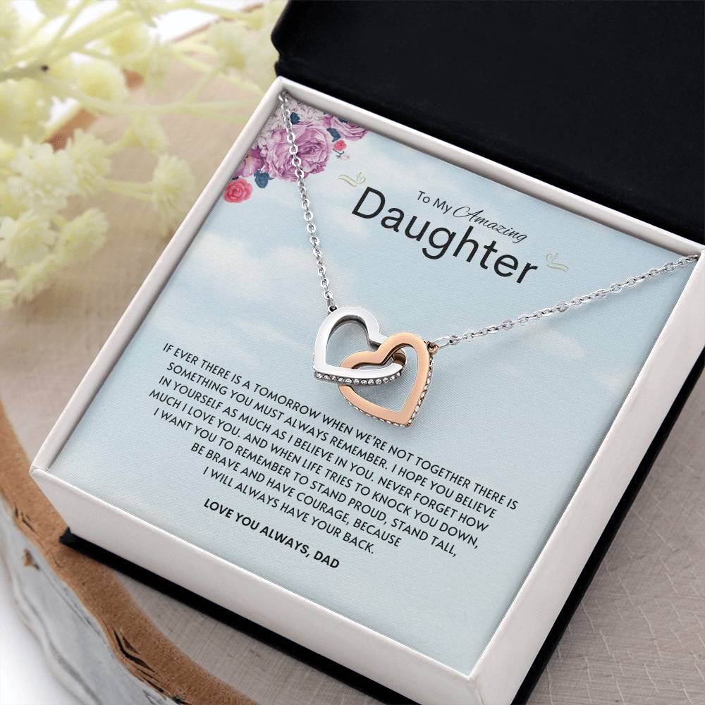 To My Amazing Daughter | Interlocking Heart Necklace | Best gift for daughter | Best gift for daughters birthday | Best gift for daughters graduation | Best gift from dad 👨‍👧❤️