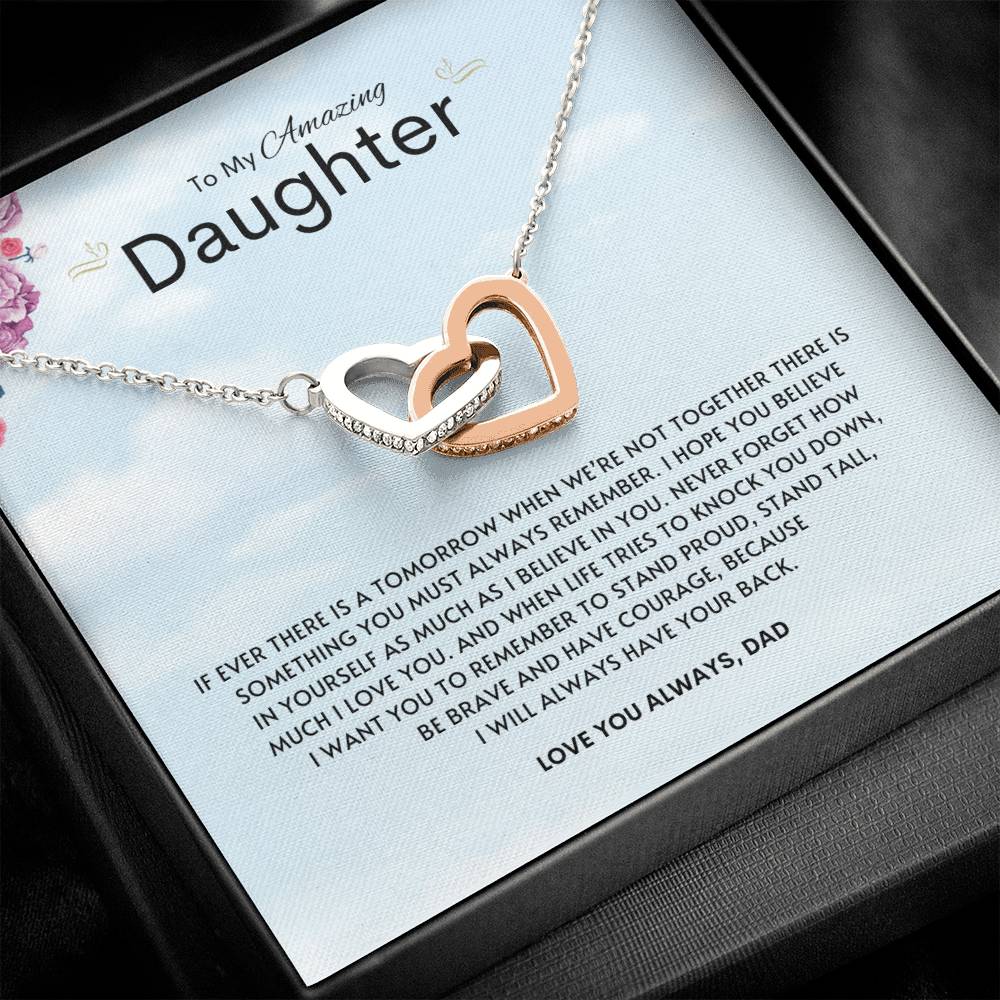 To My Amazing Daughter | Interlocking Heart Necklace | Best gift for daughter | Best gift for daughters birthday | Best gift for daughters graduation | Best gift from dad 👨‍👧❤️