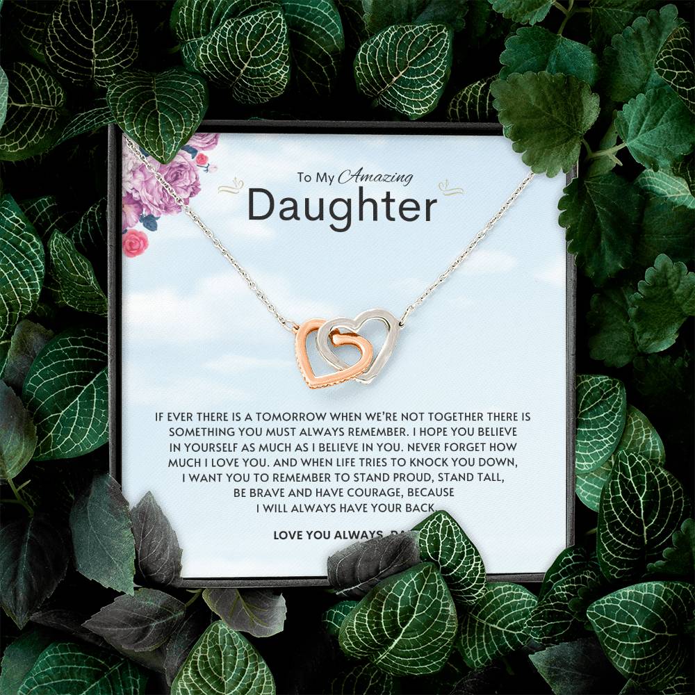 To My Amazing Daughter | Interlocking Heart Necklace | Best gift for daughter | Best gift for daughters birthday | Best gift for daughters graduation | Best gift from dad 👨‍👧❤️