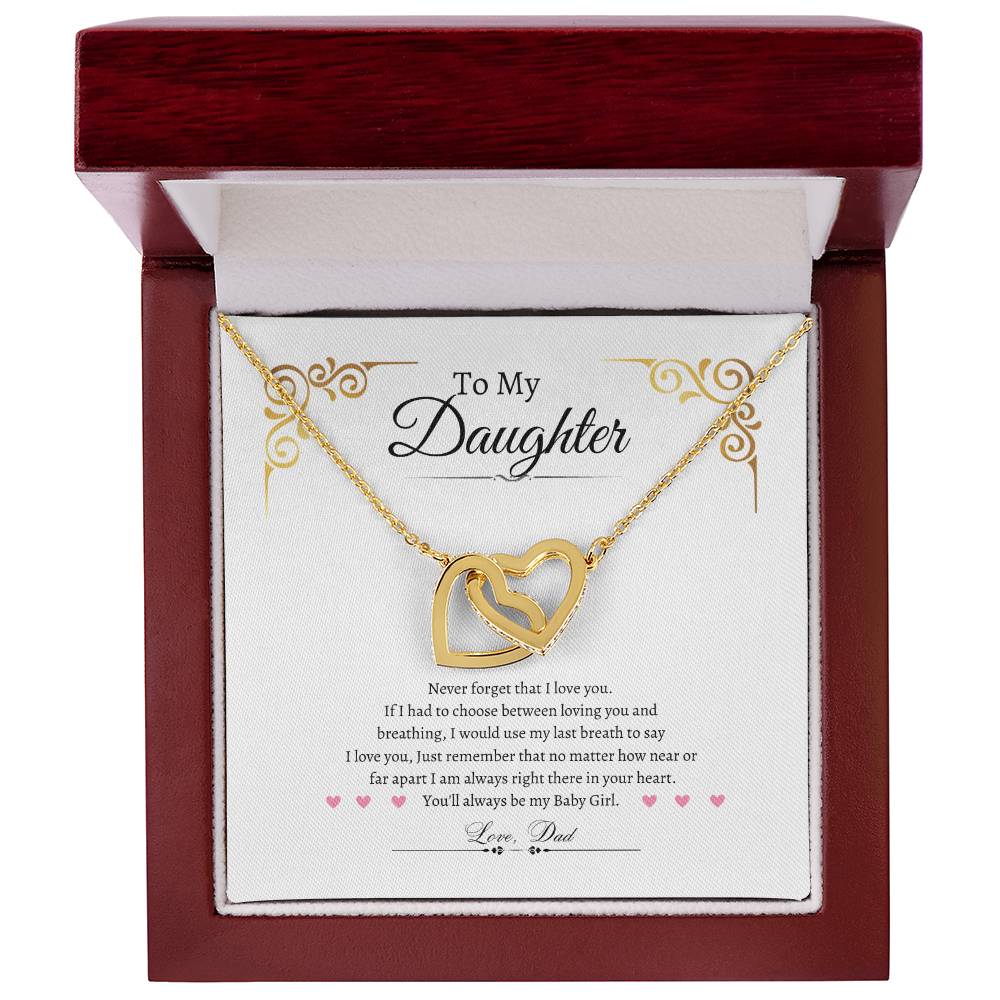 Love Daughter | Interlocking Heart Necklace| Father daughter necklace | Mother daughter necklace