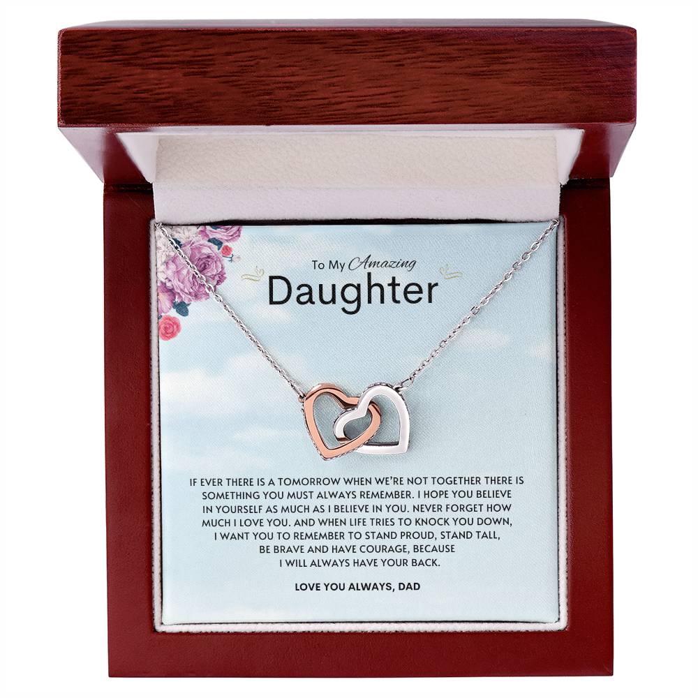 To My Amazing Daughter | Interlocking Heart Necklace | Best gift for daughter | Best gift for daughters birthday | Best gift for daughters graduation | Best gift from dad 👨‍👧❤️