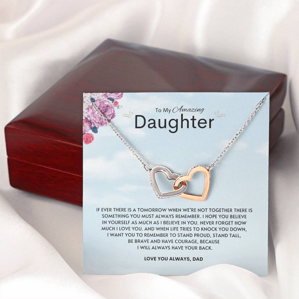 To My Amazing Daughter | Interlocking Heart Necklace | Best gift for daughter | Best gift for daughters birthday | Best gift for daughters graduation | Best gift from dad 👨‍👧❤️