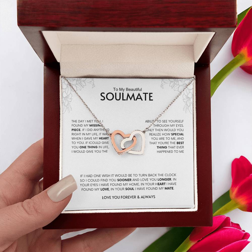 To My Soulmate | Interlocking heart Necklace | Best gift for Wife | Best Gift for Spouse | Best Gift for Wedding Anniversary | Best gift to say I love you🫶🥰