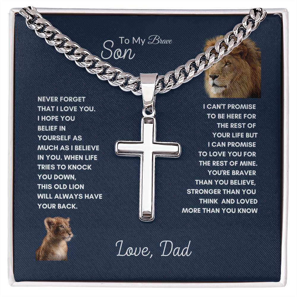 Proud Dad Necklace | Best gift for Son | Best Gift from Dad | Faith Cross Necklace