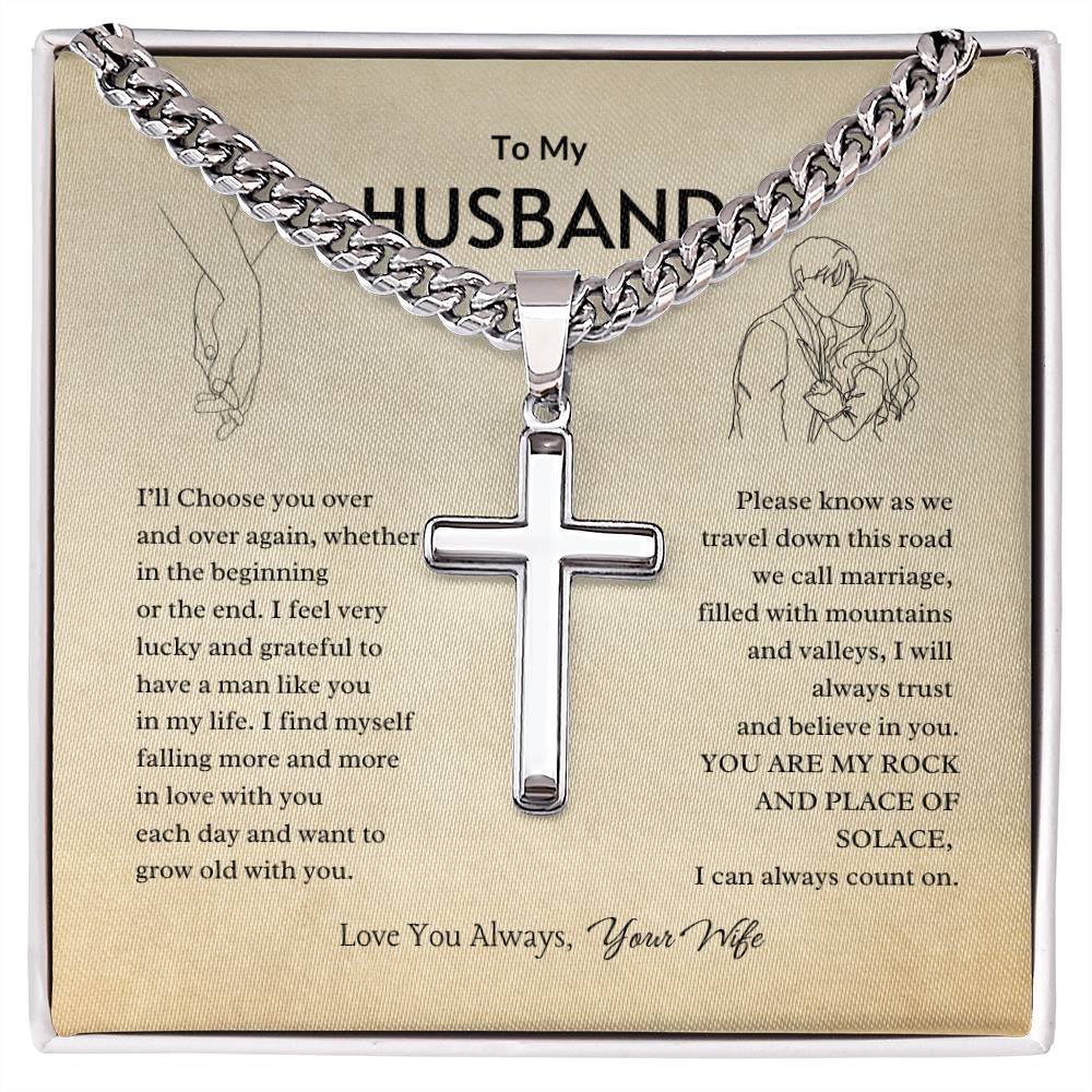 My Rock Cross Necklace | Best Gift for Husband | Best Gift from Wife | Best Jewelry Gift for Husband | Jewelry for Husband