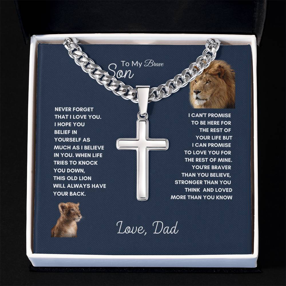 Proud Dad Necklace | Best gift for Son | Best Gift from Dad | Faith Cross Necklace