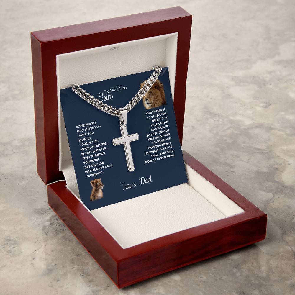 Proud Dad Necklace | Best gift for Son | Best Gift from Dad | Faith Cross Necklace