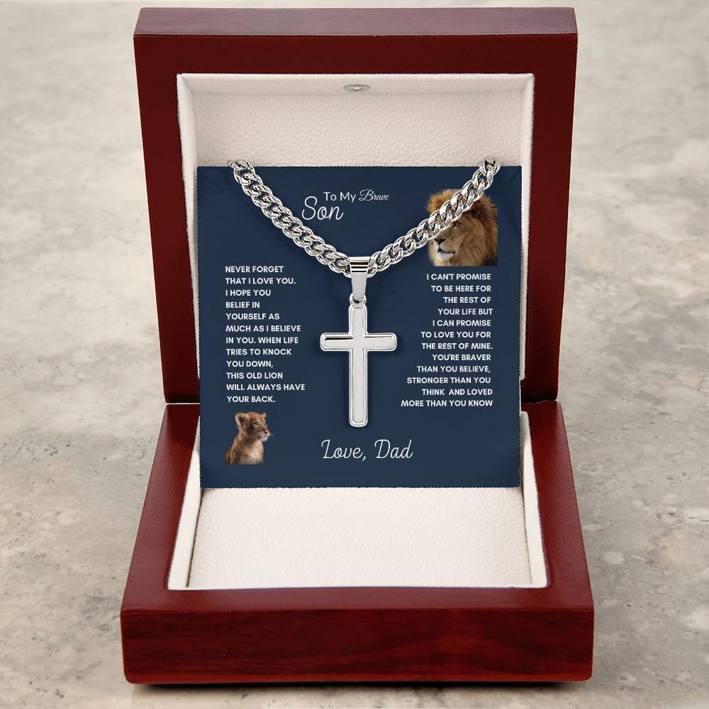 Proud Dad Necklace | Best gift for Son | Best Gift from Dad | Faith Cross Necklace