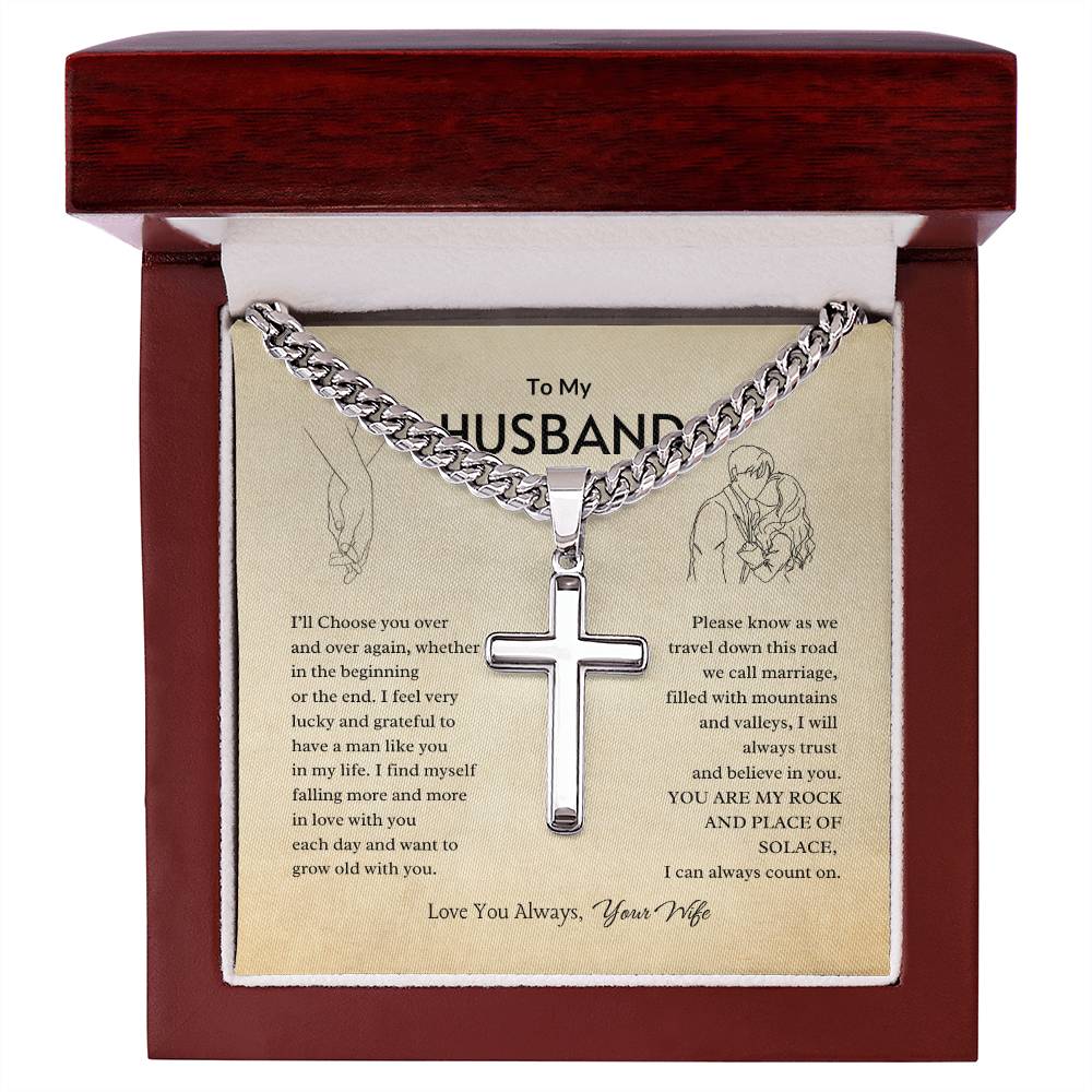 My Rock Cross Necklace | Best Gift for Husband | Best Gift from Wife | Best Jewelry Gift for Husband | Jewelry for Husband