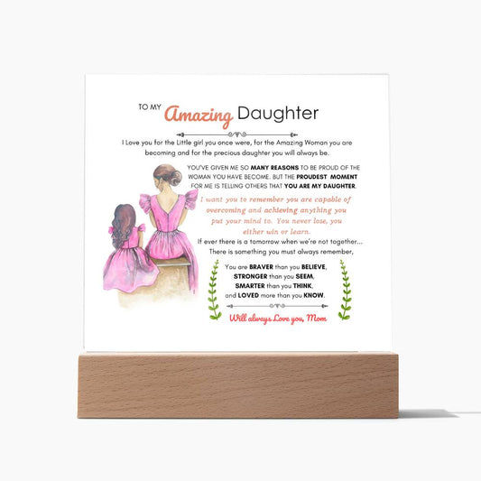 A Letter from Mom | Acrylic Square Plaque | Best Gift for daughter | Best gift for daughters birthday