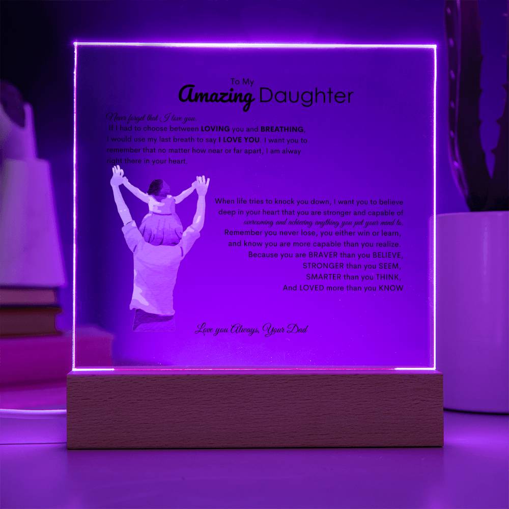 To My Amazing Daughter | Acrylic Square Plaque | Best Gift for daughter | Best gift for daughters graduation