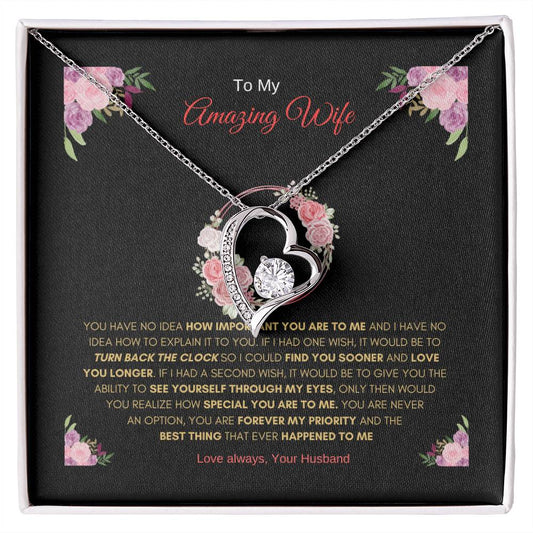 Amazing Wife Forever Love Necklace | Gift for Wife Necklace | Forever Love Necklace