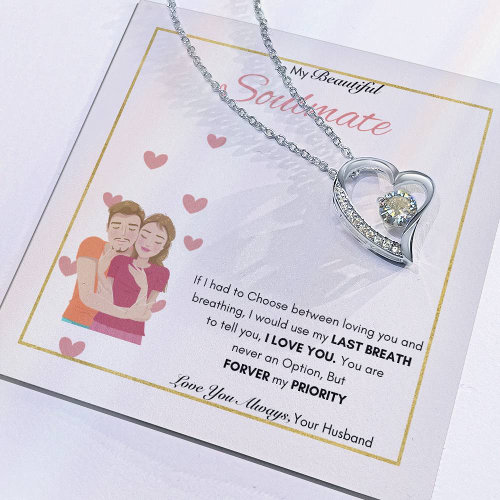 To My Beautiful Soulmate | Best gift for Soulmate | Best Gift for Wife | Best gift for Spouse | Best Gift for wedding anniversary | Forever Love Necklace👩‍❤️‍💋‍👨  ❤️❤️