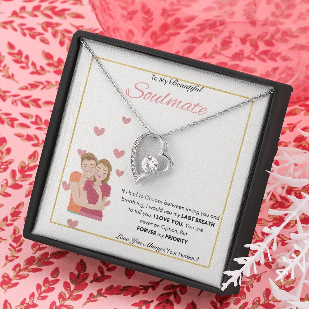 To My Beautiful Soulmate | Best gift for Soulmate | Best Gift for Wife | Best gift for Spouse | Best Gift for wedding anniversary | Forever Love Necklace👩‍❤️‍💋‍👨  ❤️❤️