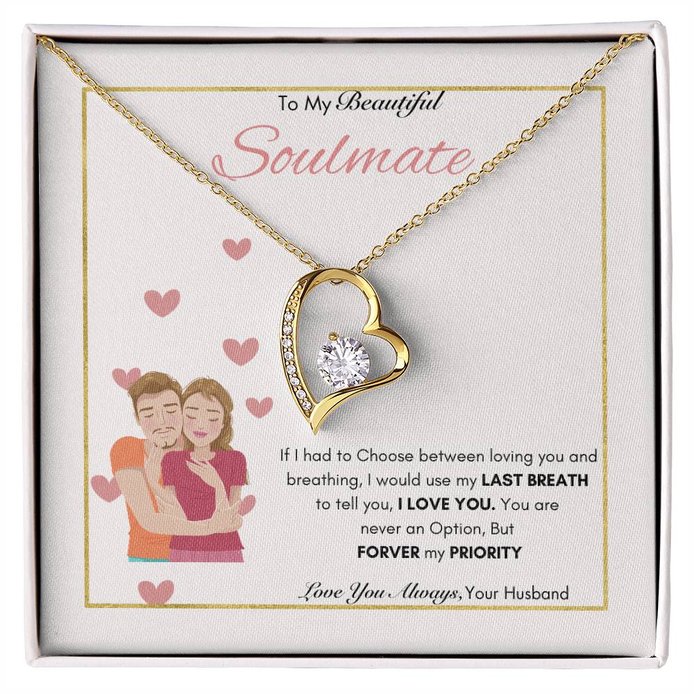 To My Beautiful Soulmate | Best gift for Soulmate | Best Gift for Wife | Best gift for Spouse | Best Gift for wedding anniversary | Forever Love Necklace👩‍❤️‍💋‍👨  ❤️❤️