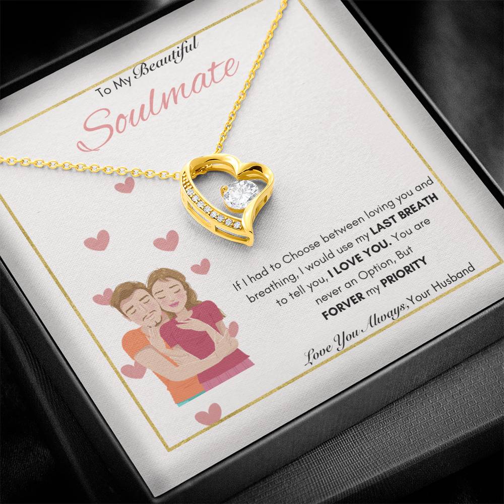 To My Beautiful Soulmate | Best gift for Soulmate | Best Gift for Wife | Best gift for Spouse | Best Gift for wedding anniversary | Forever Love Necklace👩‍❤️‍💋‍👨  ❤️❤️