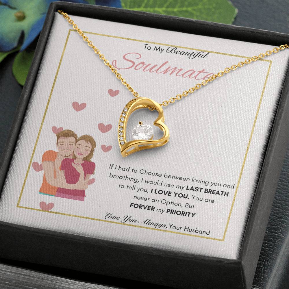 To My Beautiful Soulmate | Best gift for Soulmate | Best Gift for Wife | Best gift for Spouse | Best Gift for wedding anniversary | Forever Love Necklace👩‍❤️‍💋‍👨  ❤️❤️